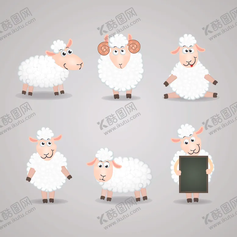 编号：50689204052317334765【酷图网】源文件下载-羊卡通羊手绘羊动物