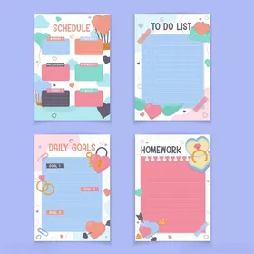 多彩可爱风便签纸设计模板