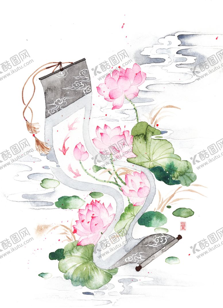 编号：54835105091801004256【酷图网】源文件下载-荷花元素