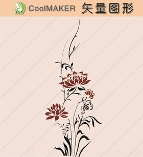 花草剪纸花草壁纸简洁手绘