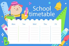 小学生计划表课程活作息卡通课程期课程