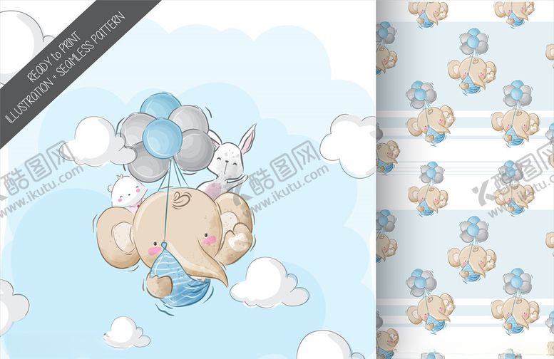 编号：68372610301433285324【酷图网】源文件下载-大象印花