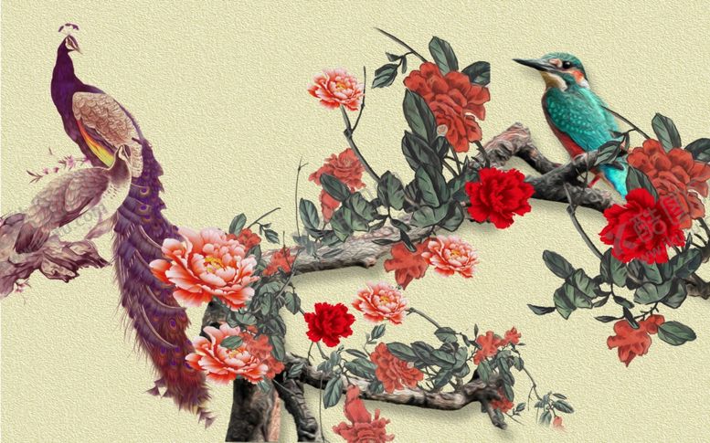 编号：55550409290058488961【酷图网】源文件下载-花开富贵装饰画