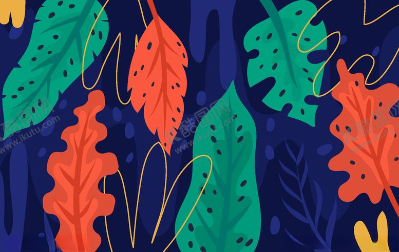 编号：63259510140746348849【酷图网】源文件下载-线条矢量手绘花草植物