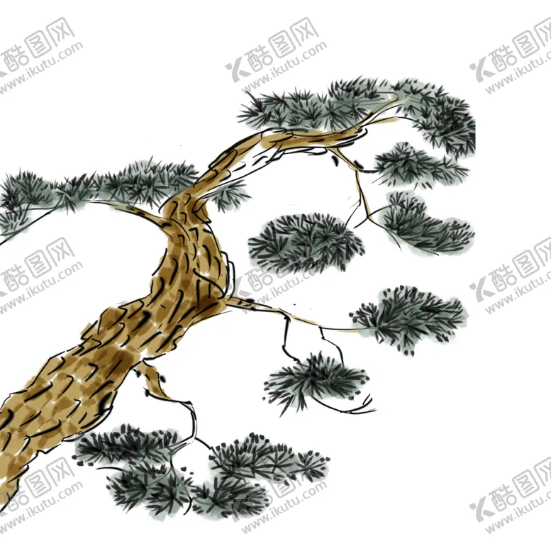 编号：59789406290849475809【酷图网】源文件下载-水墨中国风迎客松