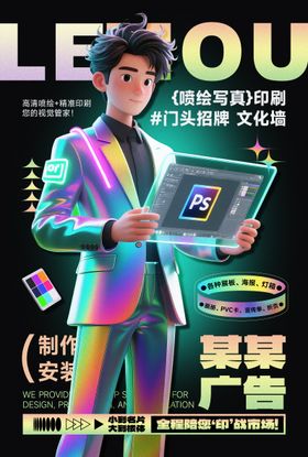 图文广告公司宣传海报镭射酸性风