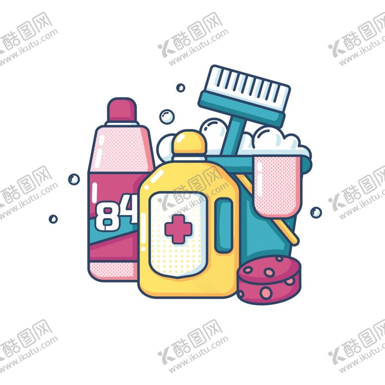 编号：89310407040208595610【酷图网】源文件下载-消毒清洁用品