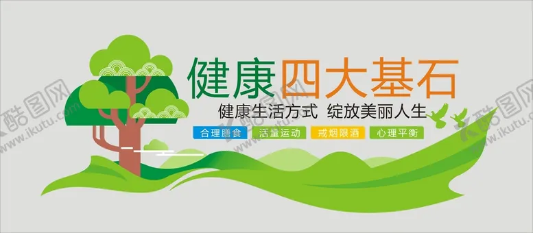 编号：76181501310210083442【酷图网】源文件下载-健康四大基石
