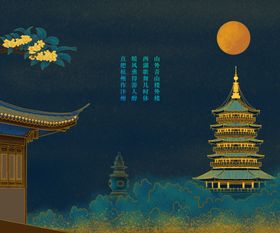 国风复古墙贴墙画壁画背景素材