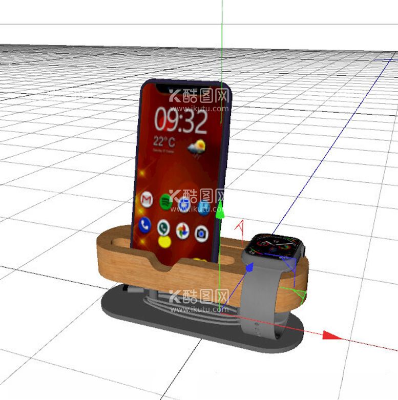 编号：14944302131422057681【酷图网】源文件下载-C4D模型手机架