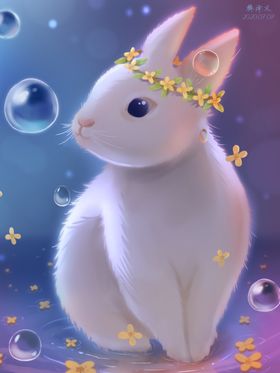 戴花环的少女