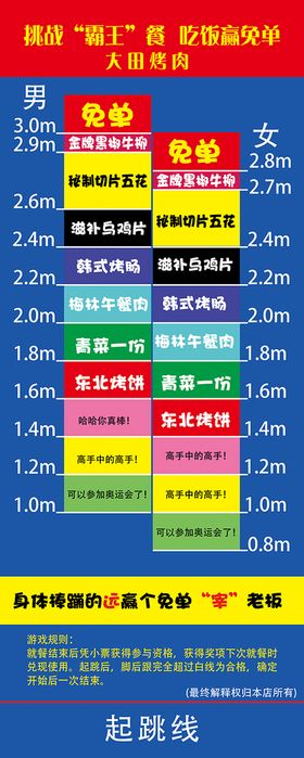 跳远免单 立定跳远 网红促销