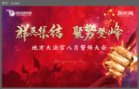 主视觉誓师大会房地产拳头活动展板