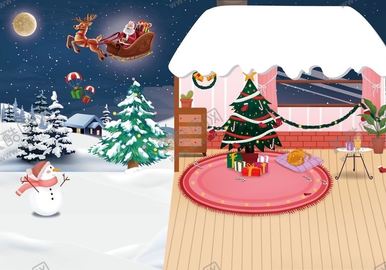 编号：13747310312300372684【酷图网】源文件下载-圣诞节室内