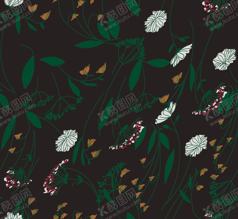 编号：65172710210817172622【酷图网】源文件下载-小清新碎花植物印花卡通分色绿叶