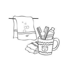 线稿素材文字文具小物品