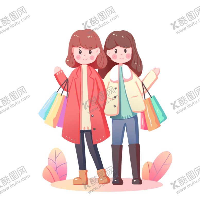 编号：66347309270710147659【酷图网】源文件下载-女孩闺蜜购物
