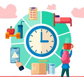 扁平化时钟计划表矢量素材