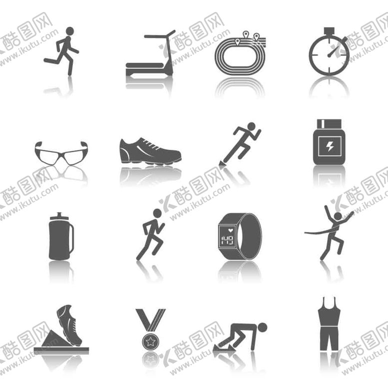 编号：64032709160042345829【酷图网】源文件下载-ai矢量跑步图标logo社会胡户外
