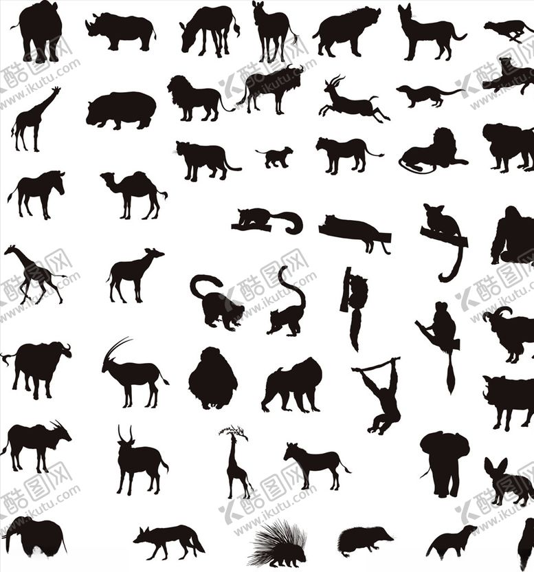 编号：41979809291627063754【酷图网】源文件下载-动物剪影