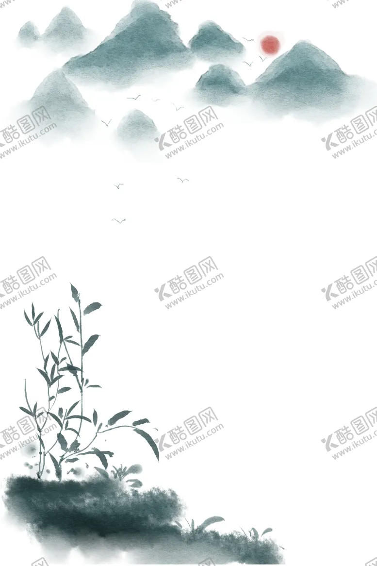 编号：84605603271434472917【酷图网】源文件下载-水墨竹子