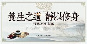 养生之道静以修身海报