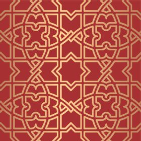 奢华风格的金色东方无缝图案