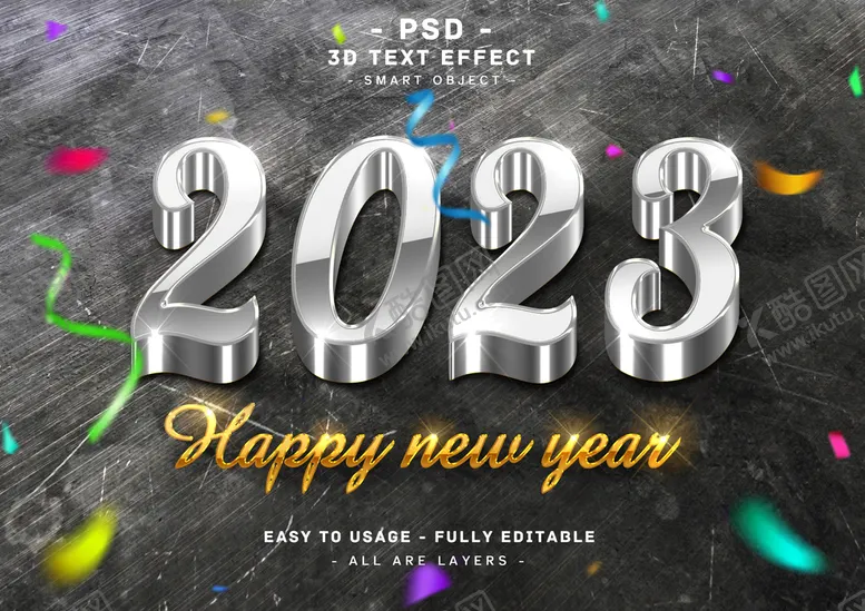 编号：14958309260359272351【酷图网】源文件下载-2023金属字体样式