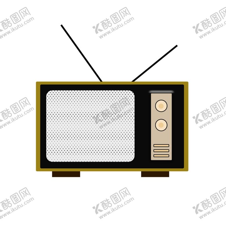 电视机古董素材古董元素天线元素家用器