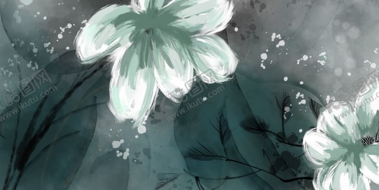 编号：14596211241927213306【酷图网】源文件下载-水墨花卉图