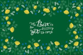 绿色背景的花卉装饰图案