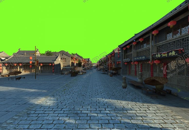 编号：20758105190423011324【酷图网】源文件下载-古代市井街景分层素材