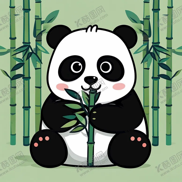 编号：23541902181519575156【酷图网】源文件下载-熊猫吃竹子