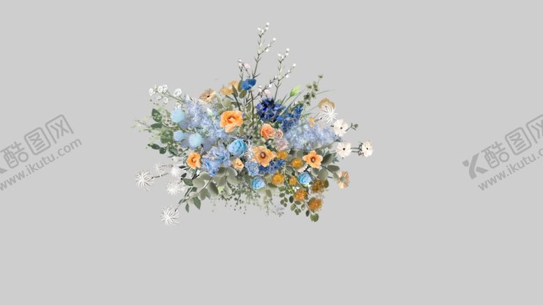 编号：27726409281544278937【酷图网】源文件下载-蓝橙色婚礼花艺
