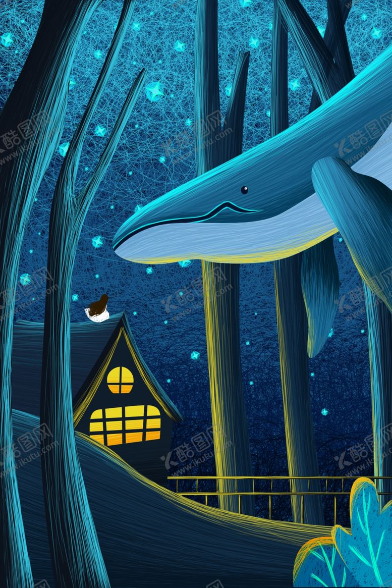 编号：74312609202359022579【酷图网】源文件下载-鲸鱼插画