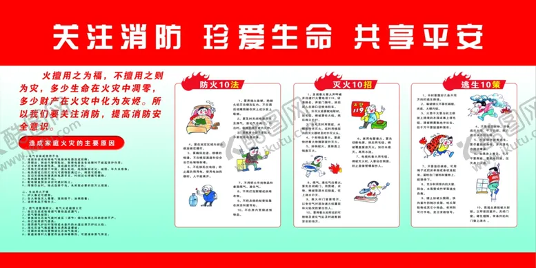 编号：51907005030110173374【酷图网】源文件下载-关注消防珍爱生命