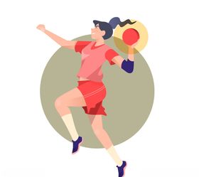 时尚动感手球女子矢量素材