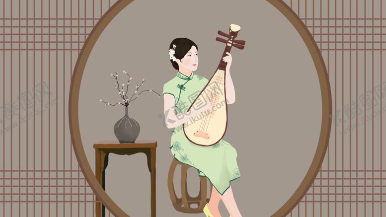 编号：75733005160614039151【酷图网】源文件下载-旗袍女子