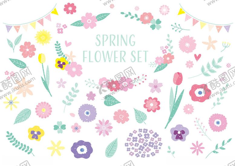 编号：62865609211634087010【酷图网】源文件下载-春季花卉图案矢量素材