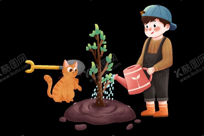 编号：27716010172224501542【酷图网】源文件下载-植树节种树的男孩