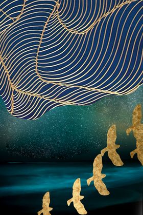 发财树 玄关 山水画 艺术画