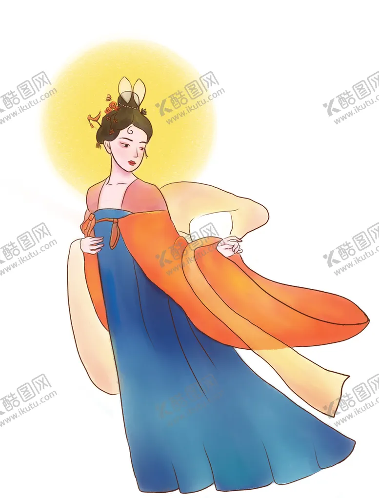 编号：38064709200839297832【酷图网】源文件下载-卡通手绘嫦娥