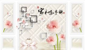 浮雕花天鹅背景墙