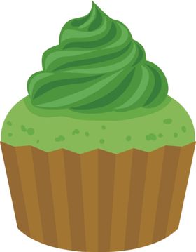 抹茶甜点绿色相关卡通矢量图