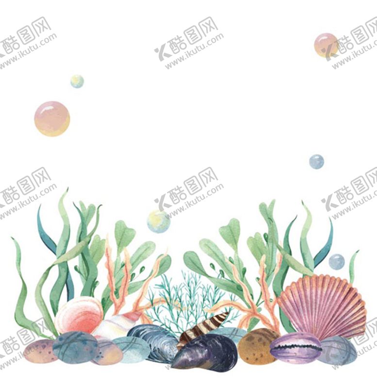 编号：41097809191829424836【酷图网】源文件下载-水彩海洋生物