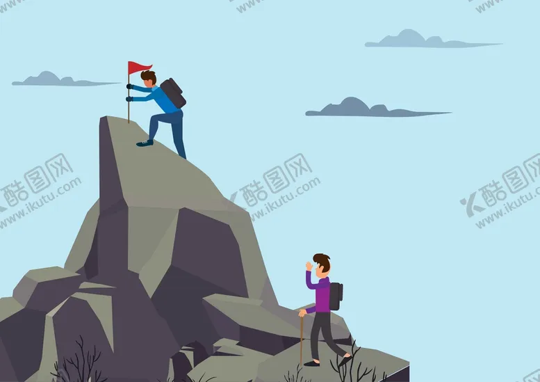 编号：09457309252116144178【酷图网】源文件下载-ai矢量登山插画
