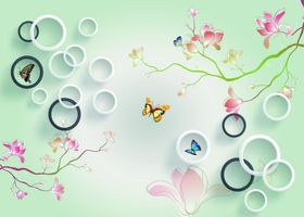 现代简约3D圆圈花图片