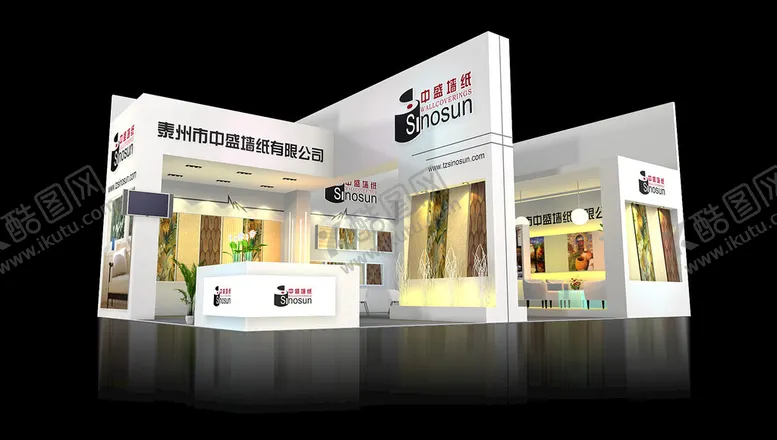 编号：53550202150357306231【酷图网】源文件下载-展览3D模型二面开口