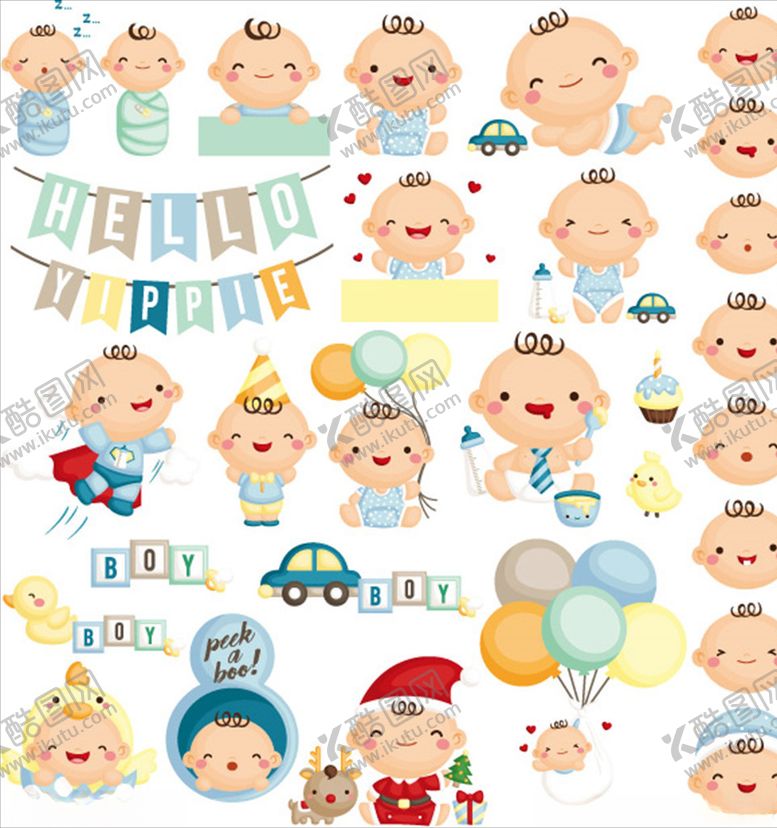 编号：53965910300512239155【酷图网】源文件下载-卡通婴儿插画卡通头像