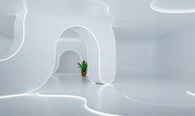 C4D模型抽象场景空间白色